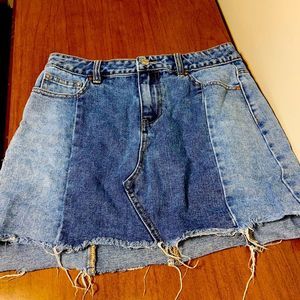 PacSun multicolored patch denim skirt